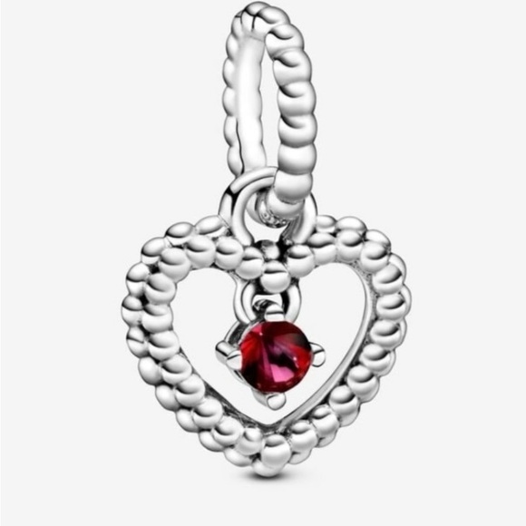 Pandora Jewelry - Pandora Beaded Heart Dangle Charm Blazing Red
